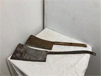 13” and 12” meat cleavers.Wood handle needs repair