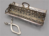 Sterling Silver Sugar Cube Holder & Tongs