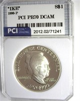 1990-P S$1 Eisenhower PR70 DCAM LISTS $150