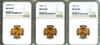 1955 58 58-D Cent NGC MS66 RD LISTS $111