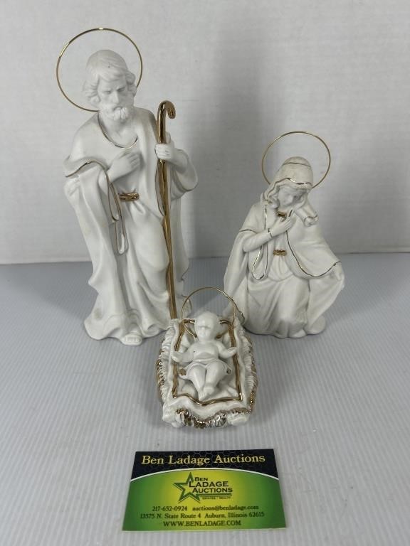 White Ceramic Nativity Scene