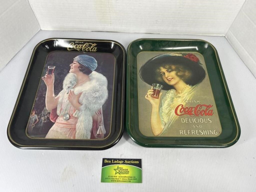 2 Square Coca Cola Decorative Trays