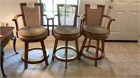 3 swivel bar stools 40” tall