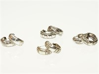 14V- 4 Pairs of Sterling Silver Ear Cuffs