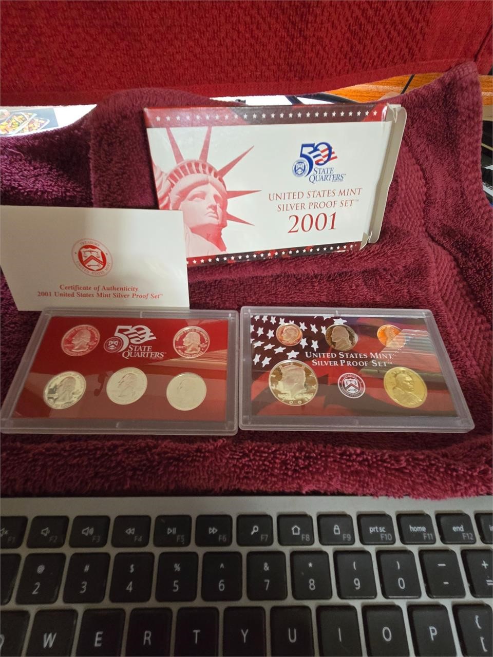 2001 US Mint Silver Proof Set 50 State Quarters