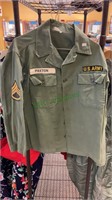 Vintage army shirt with three patches. No size