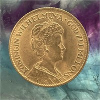 1912 Wilhelmina Gold Coin - Netherlands