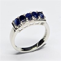 Silver Blue Sapphire(1.45ct) Ring