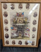CONFEDERATE POSTER IN FRAME