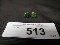 Nice 14K Gold Jade Earrings.