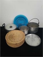 Camping cookware and paper plate holders