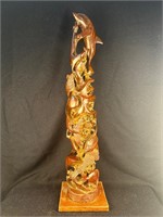 32" Handcarved Nautical Wood Sculpture