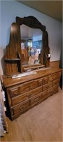 6 Drawer Dresser with mirror- 60"x18"x76"