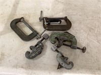 C clamps and pipe cutter