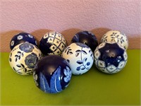 Blue & White Ceramic Carpet Balls