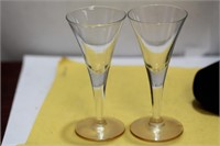 A Pair of Small Artglass Champagne Cups