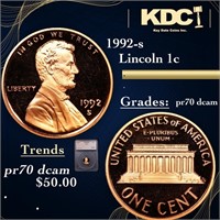 Proof 1992-s Lincoln Cent 1c Graded pr70 dcam By S