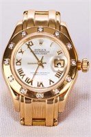 Rolex Oyster Perpetual Date Just 18k Gold MOP Dial