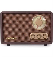 $57 LoopTone FM AM Radio Retro Wood Radio