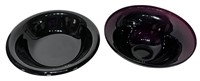 Amethyst Glass Bowl & Black Ceramic Bowl