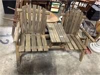 Rustic Adirondack Style Bench w/ Table.