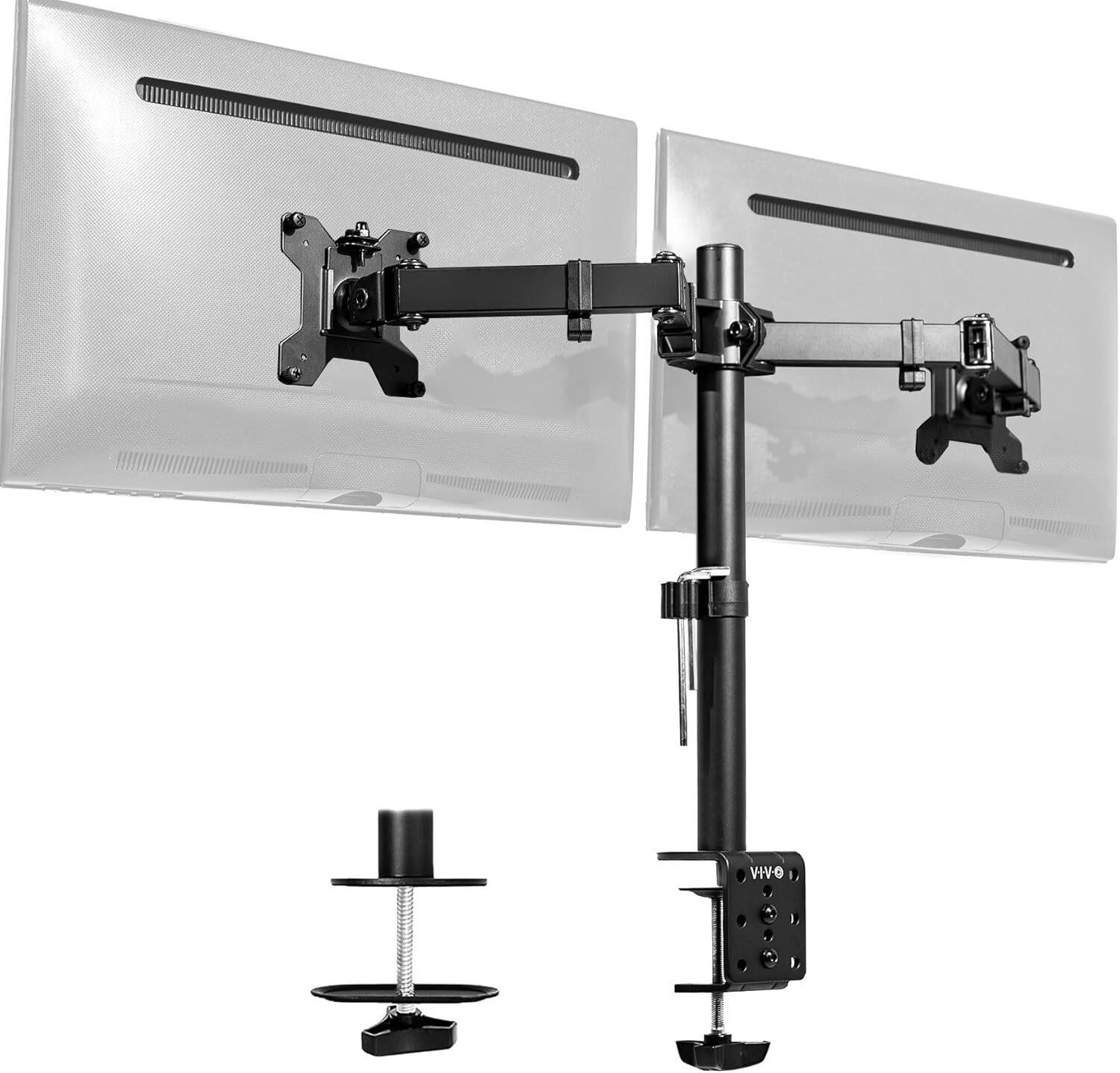 Wali  Dual Monitor Desk Mount  Steel Stand  13-30