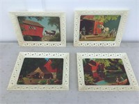 4 WALL PICTURES - FARM SCENES