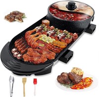 Electric Grill Hot Pot 2 in 1,Multifunctional
