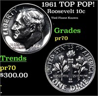 Proof 1961 Roosevelt Dime TOP POP! 10c Graded pr70