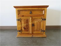 Wooden Night Stand w/ 1 Drawer & 2 Doors