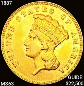 1887 $3 Gold Piece