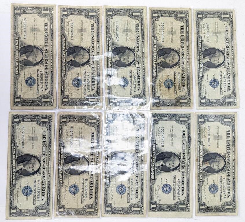 (10) $1 Silver Certificates