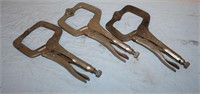 Three pairs of vice grip brand welding vice grips