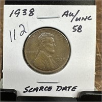 1938 WHEAT PENNY CENT SCARCE DATE