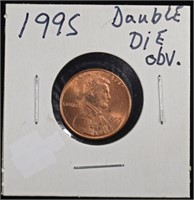 1995 LINCOLN CENT DOUBLE DIE OBV