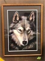 Large Wolf Print, Signed by Dave Merrick