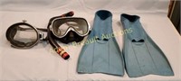 Vintage snorkeling gear