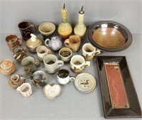 Collection of studio art pottery - some signed