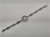 STERLING BRACELET WITH AZTEC COIN - 21.66 GRAMS