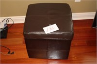 BROWN LEATHER FOOT STOOL