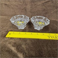 Pair of Lausitzer Crystal Candle Holders German