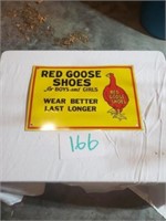 RED GOOSE SHOES METAL SIGN
