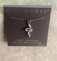 Sterling Silver Primrose Snake Necklace