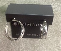 Sterling Silver Primrose Hoops