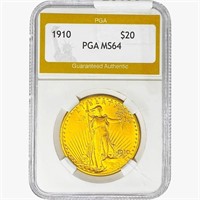 1910 $20 Gold Double Eagle PGA MS64