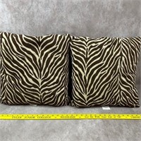 2 Zebra Print Throw Pillows