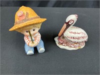 Mini porcelain Fishingboy stamped Schmidt & Friend