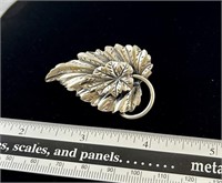 Danecraft Sterling 2 in. leaf brooch pin