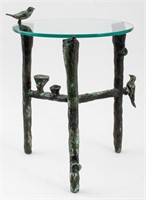Ilana Goor Bird and Mushroom Bronze Side Table