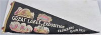 1937 GREAT LAKES EXPOSITION CLEVELAND OH. PENNANT
